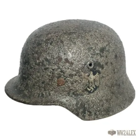 German M40 helmet with original decal – side view with decal