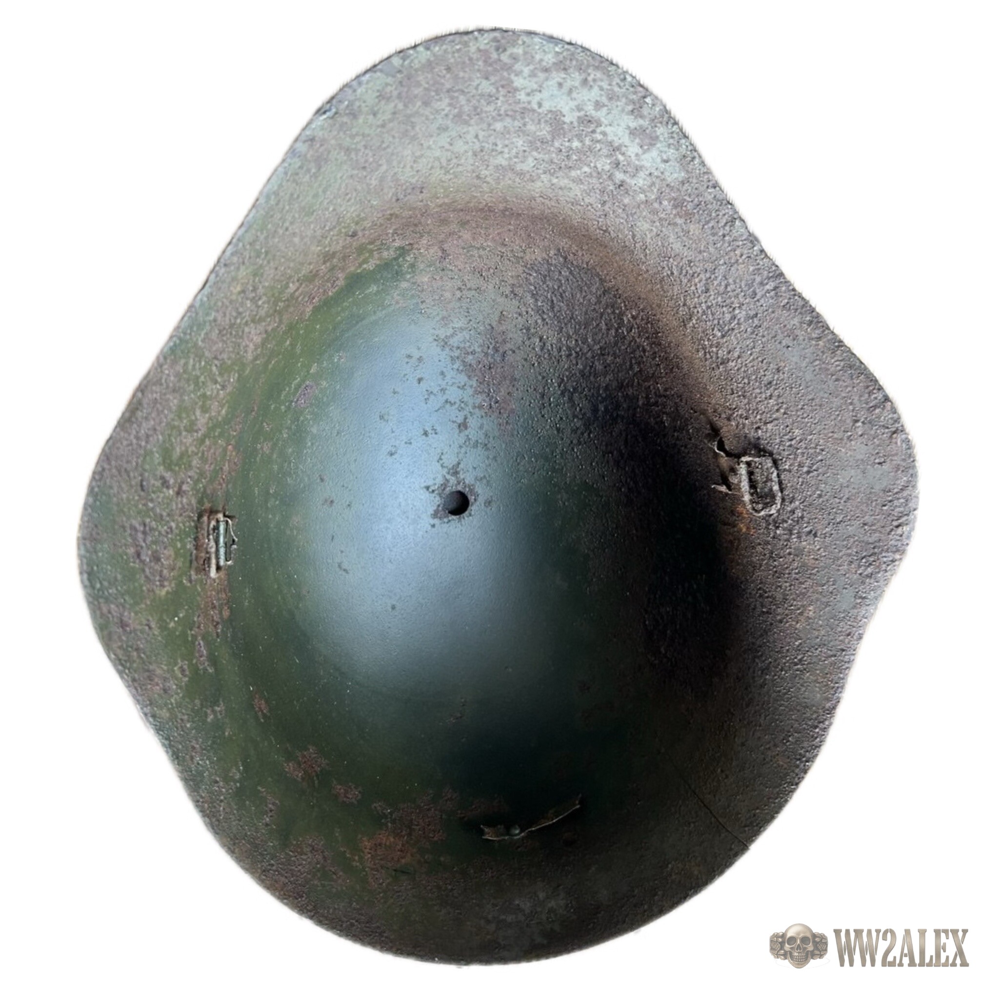 Soviet SSh-36 helmet, Smolensk region find – interior