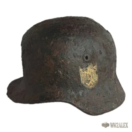 Original German WW2 M40 Helmet with Battle Damage