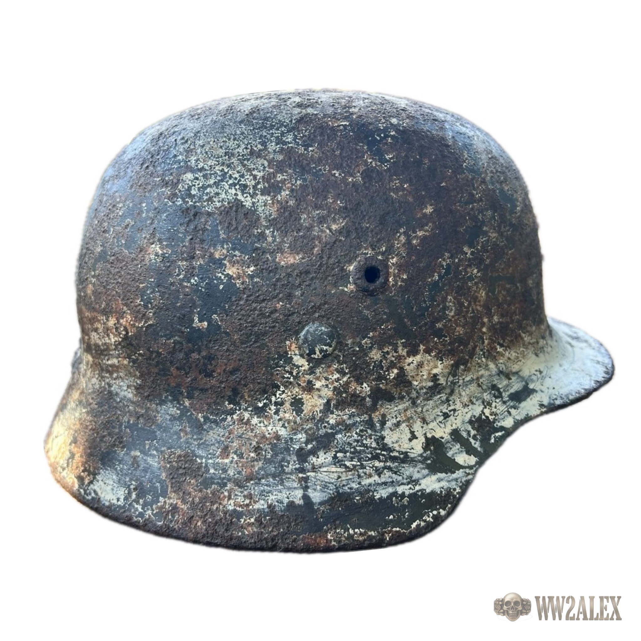 Original Hungarian M37 WW2 Helmet, Size 66 - photograph 2