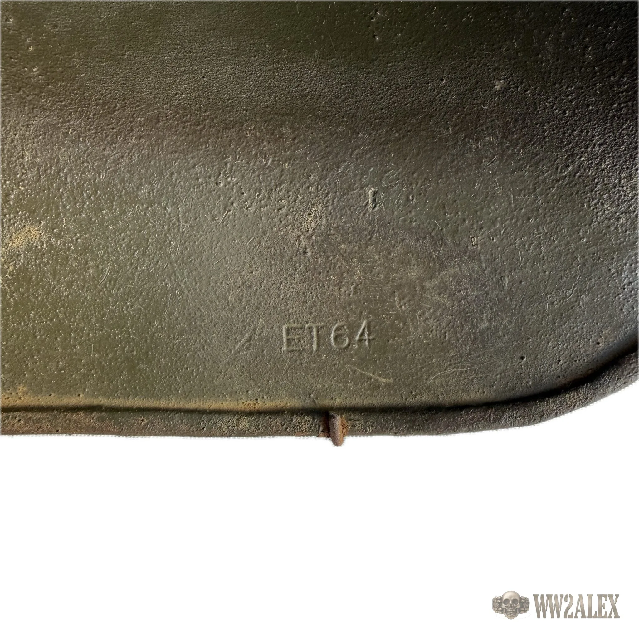 Refurbished M35 double-decal helmet, size 64 – marking inside the skirt