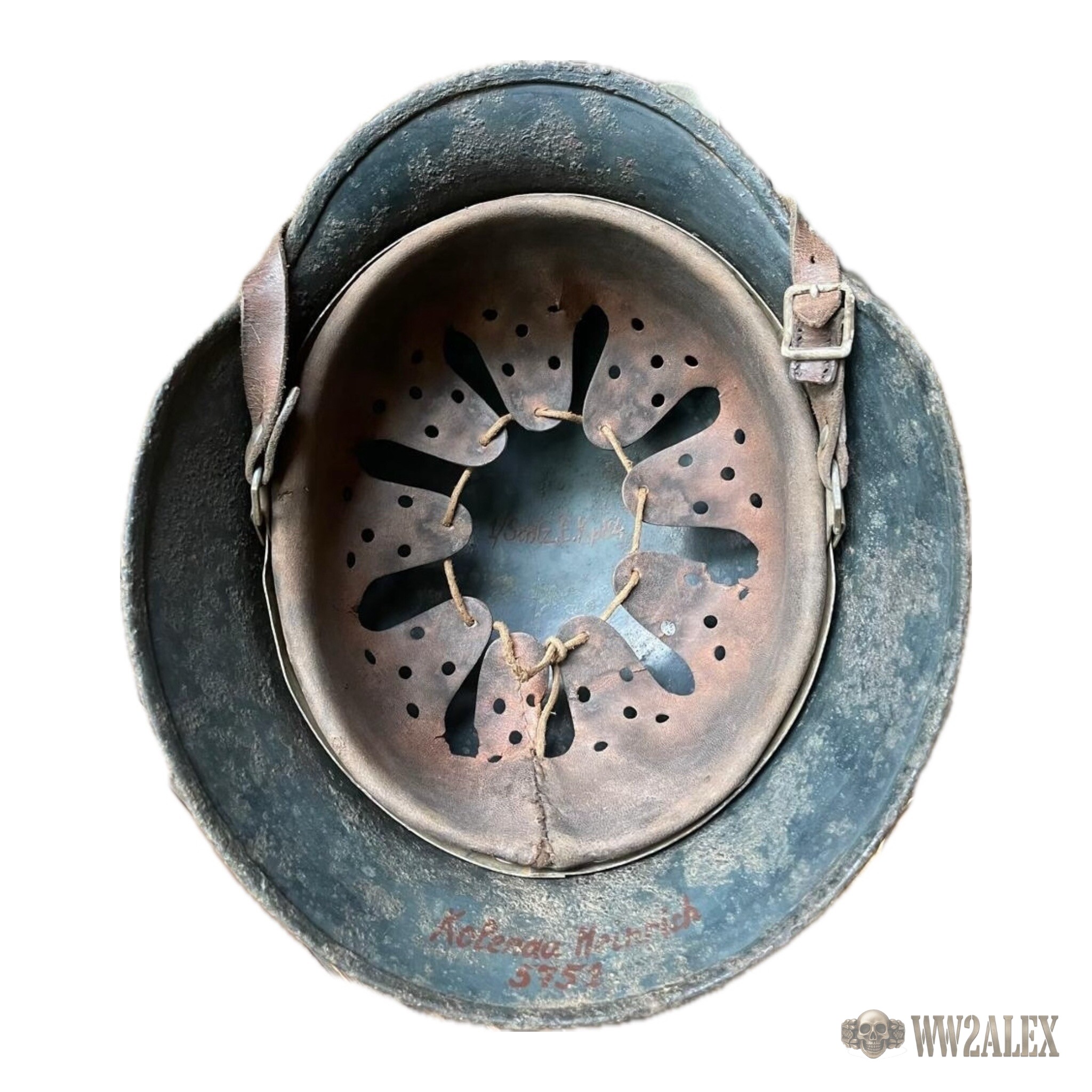 German M35 helmet, size 68, Oryol region find – interior