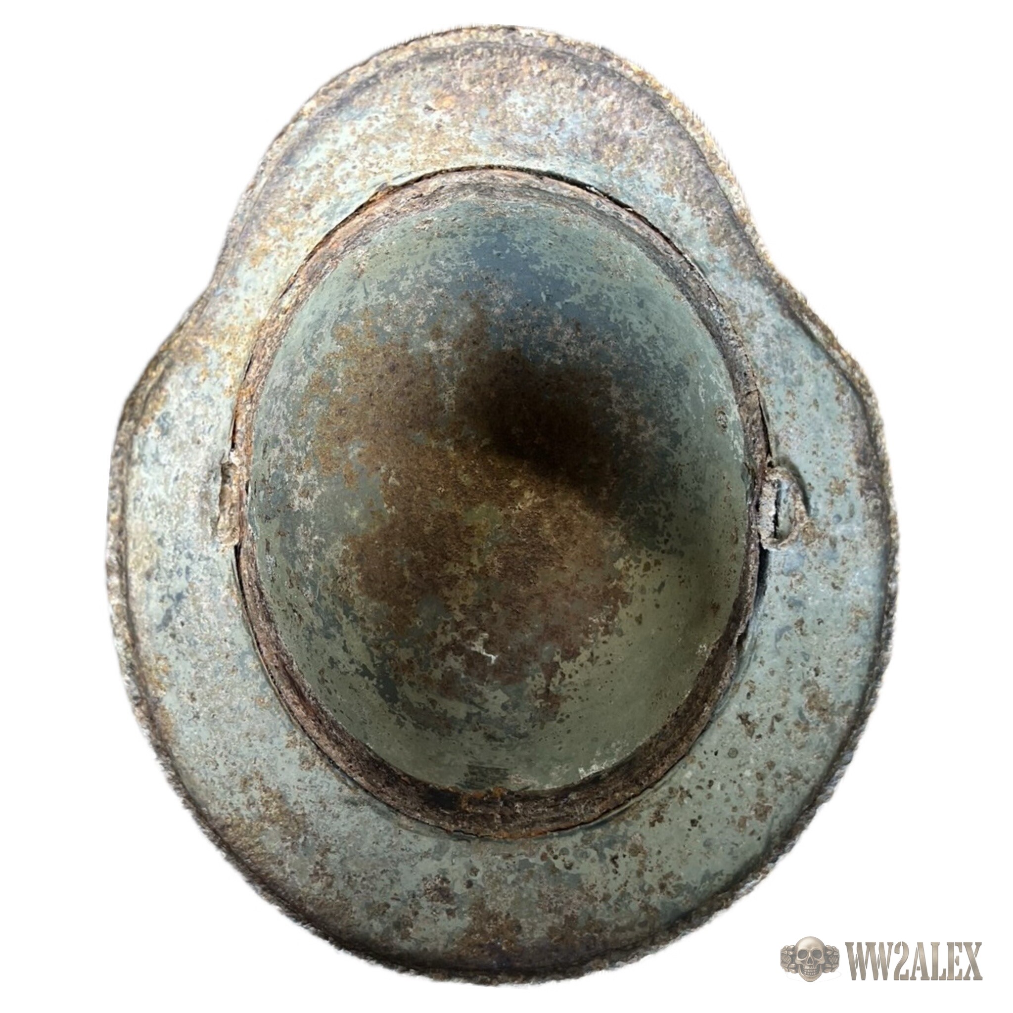 Original Hungarian M37 WW2 Helmet - Ostrogozhsk Bunker Find - photograph 6