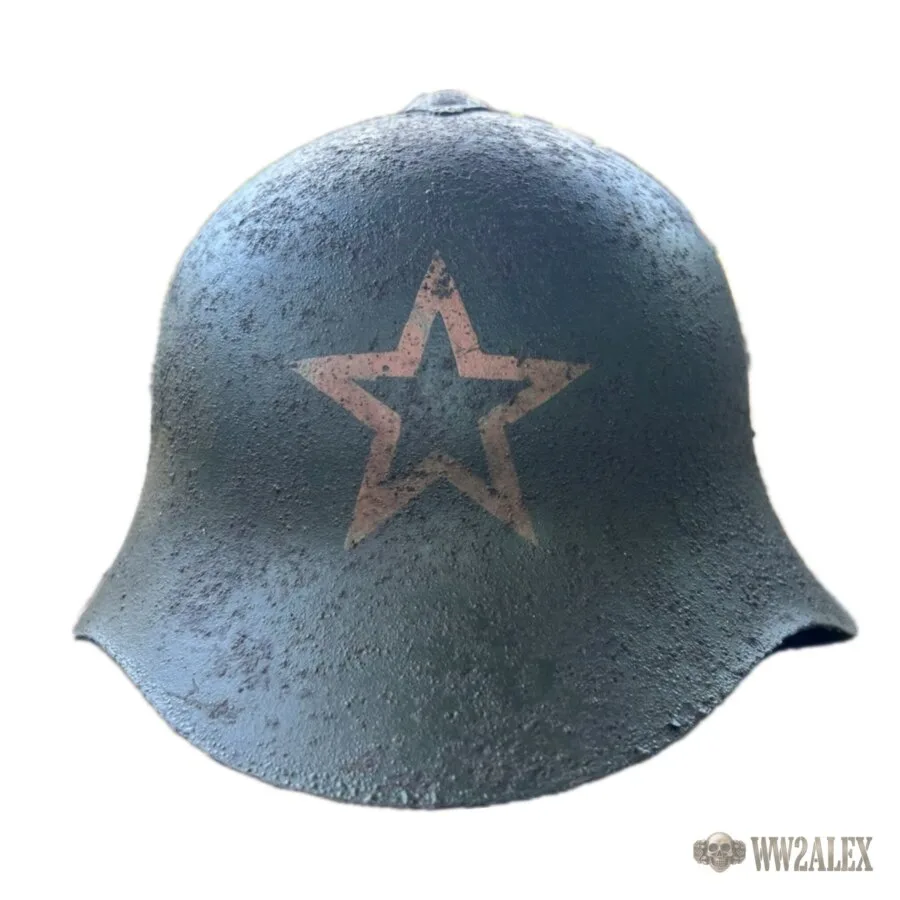 Original Soviet SSh-36 (M36) WW2 helmet, Smolensk region find, showing the comb on top of the shell
