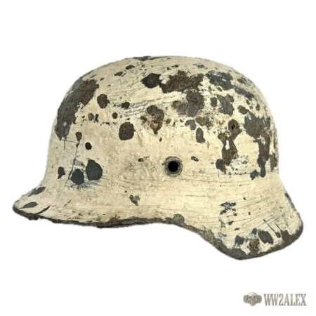 Original German WW2 M35 Helmet in Winter Camouflage