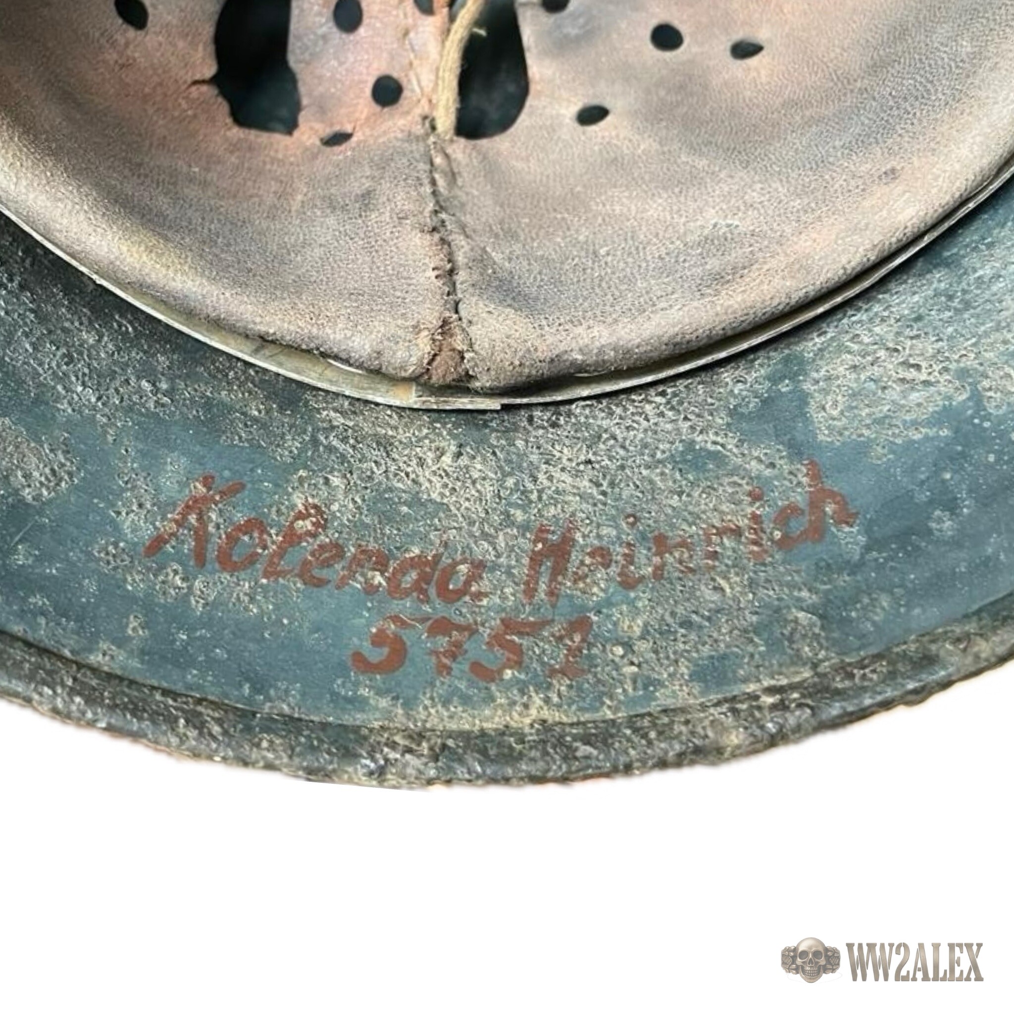 German M35 helmet, size 68, Oryol region find – marking inside the skirt