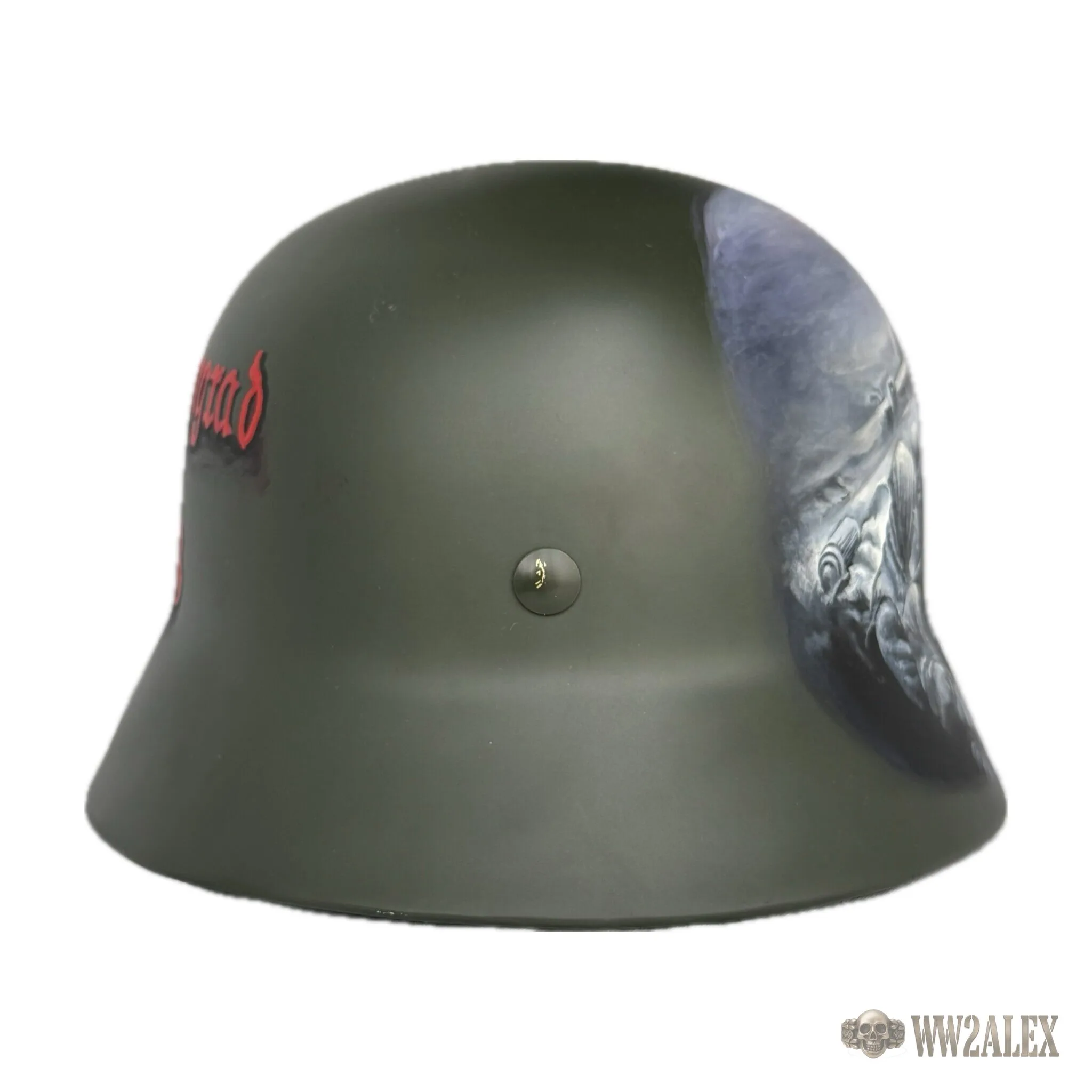 Repro M40 German Helmet with Unique Hand-Painted Design - photograph 5