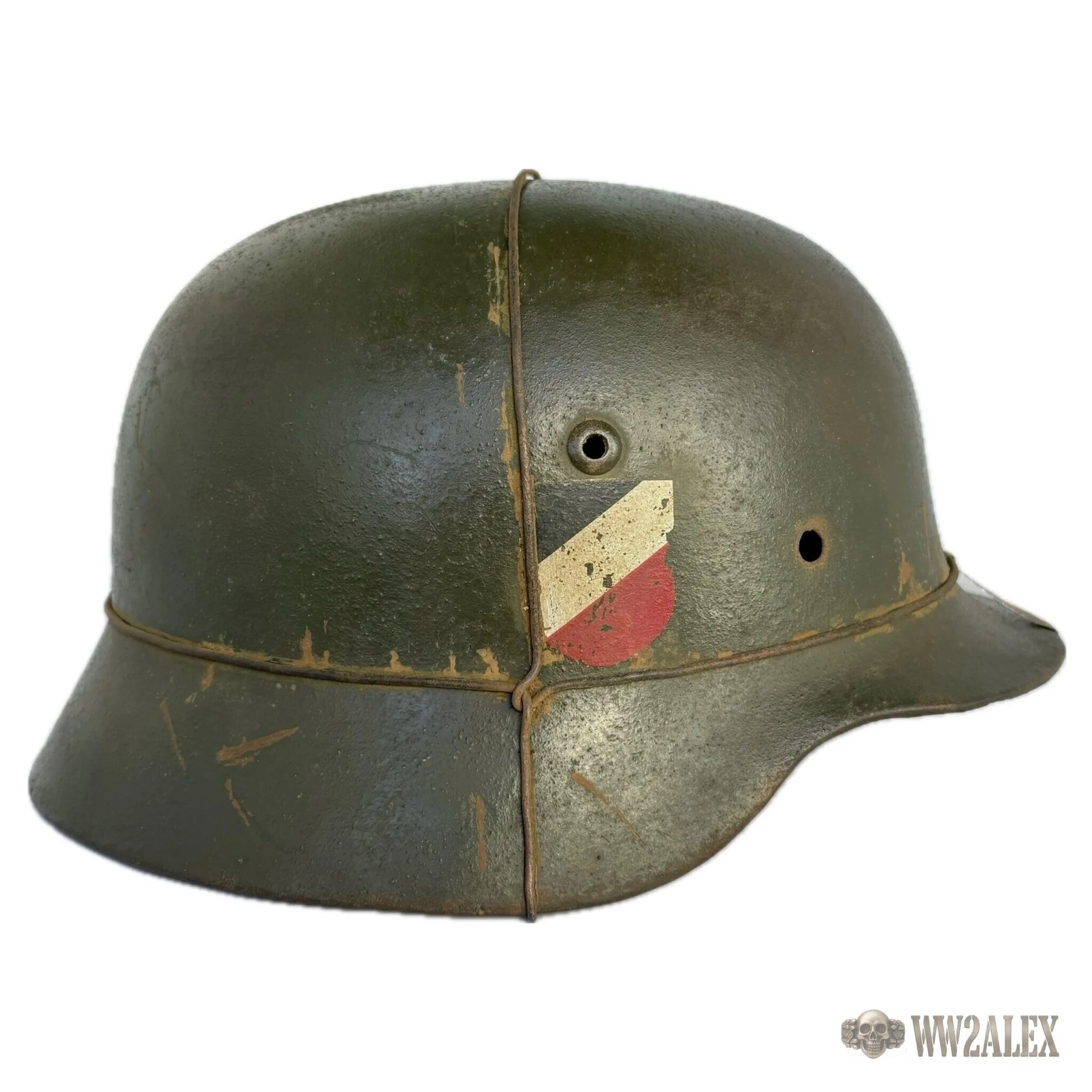 Refurbished M35 double-decal helmet, size 64 – opposite side with decal