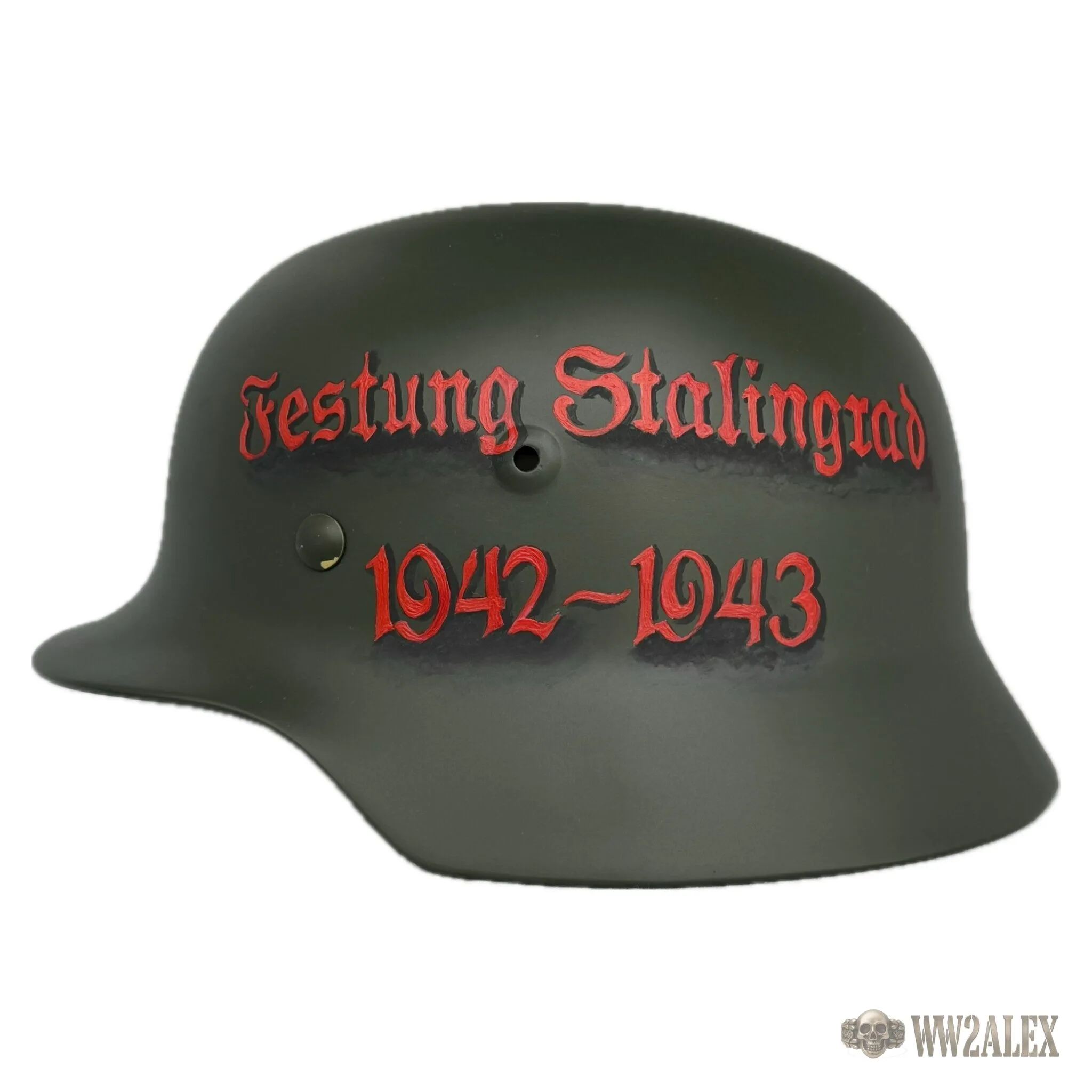 Repro M40 German Helmet with Unique Hand-Painted Design - photograph 3
