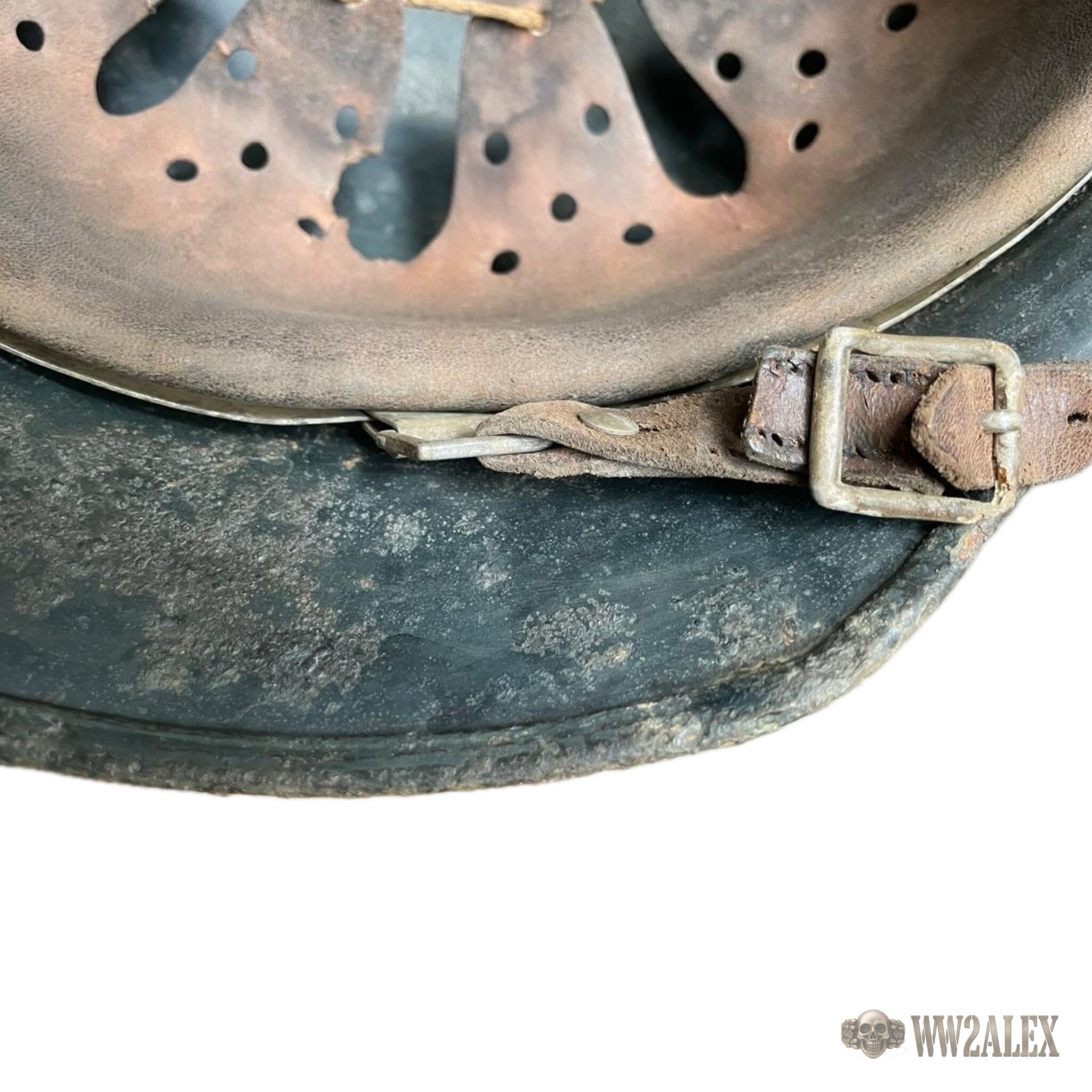 German M35 helmet, size 68, Oryol region find – chinstrap fitting