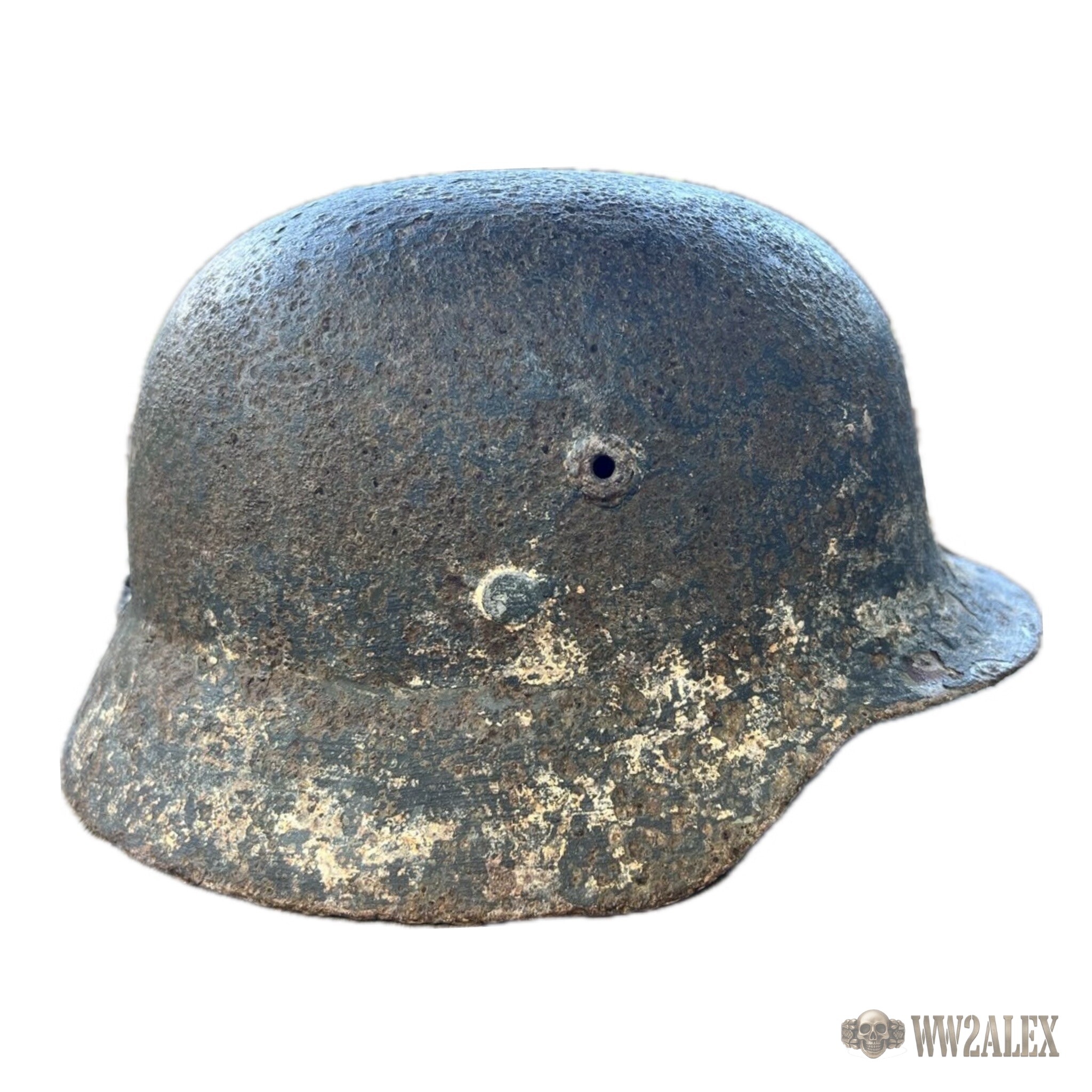 Original Hungarian M37 WW2 Helmet - Ostrogozhsk Bunker Find - photograph 2