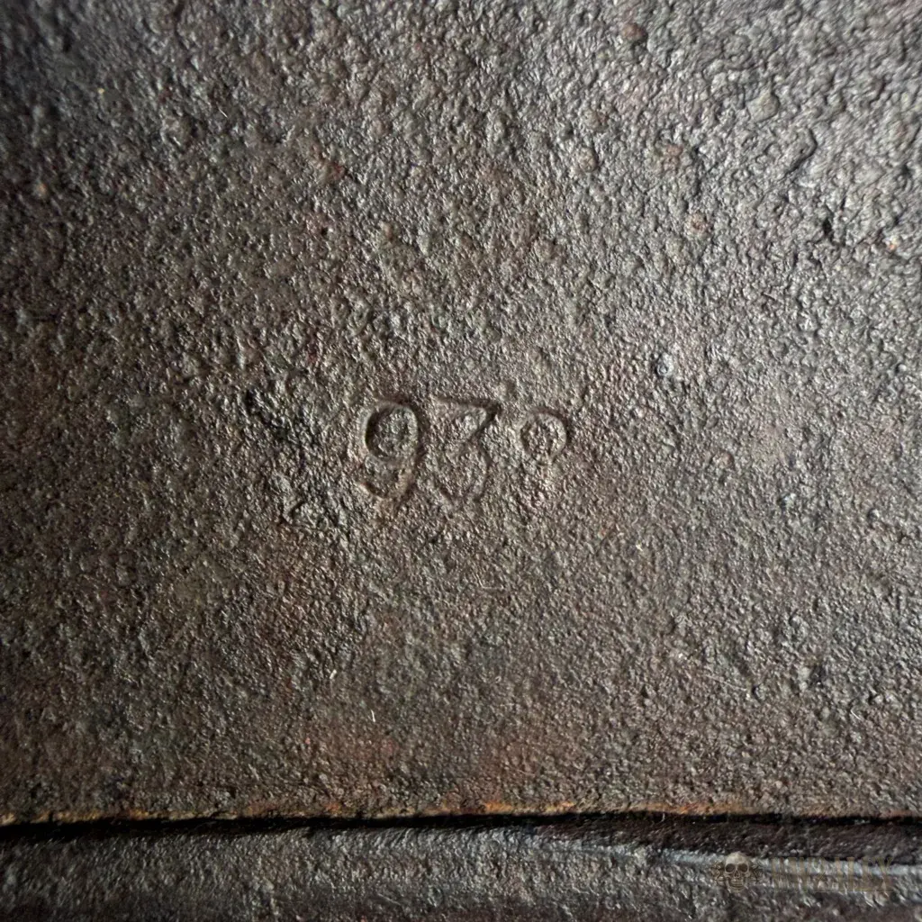 Stamped numbers inside the skirt of an M40 helmet from our shop