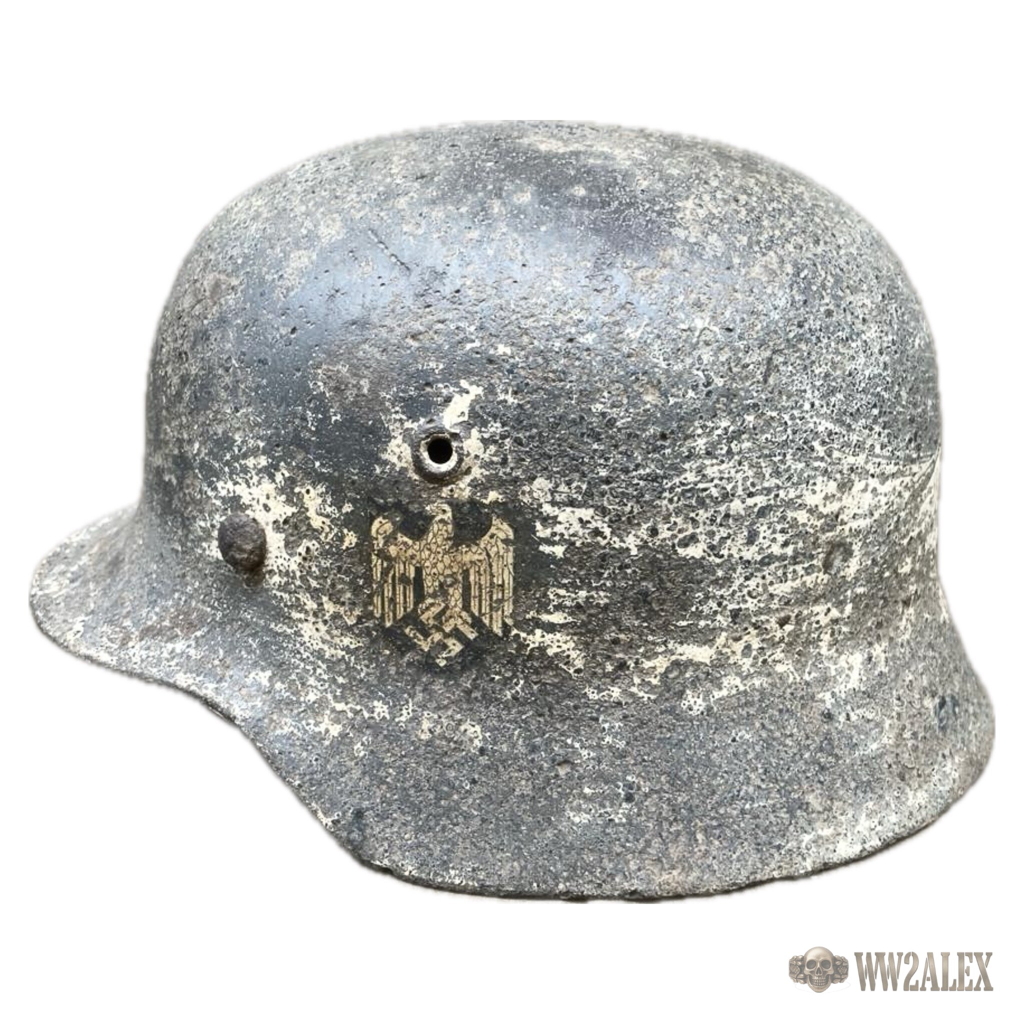 Original Spanish División Azul or 250 Infanterie-Division M40 helmet from Leningrad - Image 2