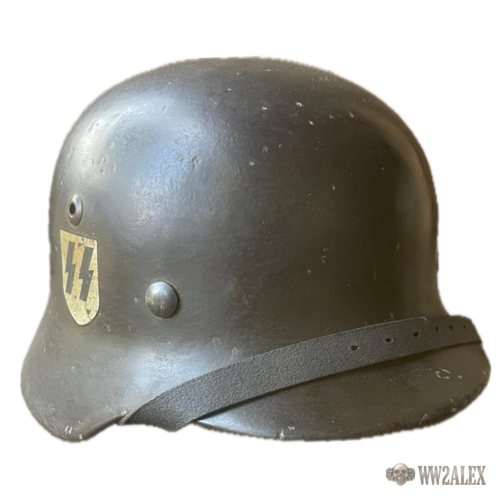 “Refurbished” WW2 Original German DD M35 SS helmet