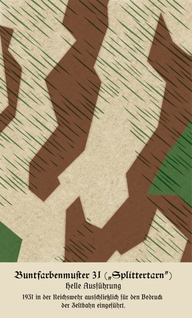 Splinter camouflage pattern 31 printed on the Zeltbahn