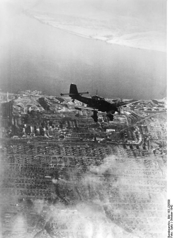 German Ju 87 dive bomber over Stalingrad, 1942