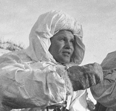 Vasily Zaitsev in winter camouflage