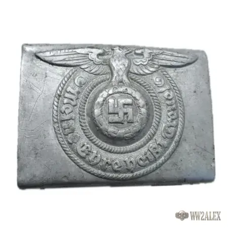 ORIGINAL EARLY ALUMINIUM RZM 822/38 GERMAN WAFFEN SS BELT BUCKLE