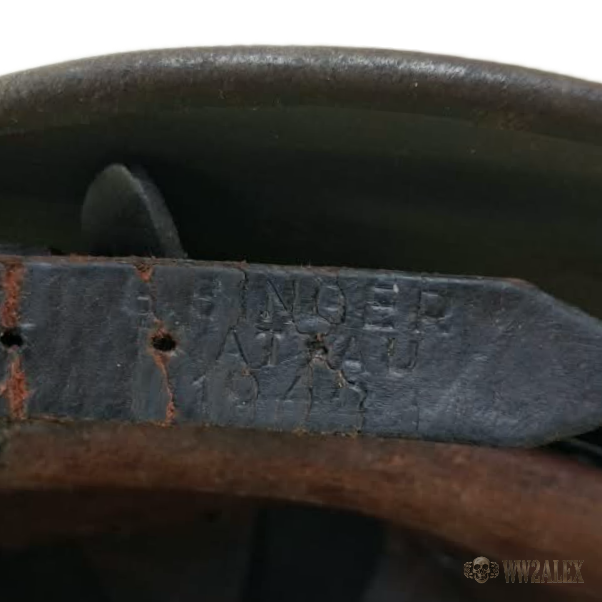 ORIGINAL GERMAN WW2 M40 HELMET - 5th SS DIVISION "WIKING" - Image 9