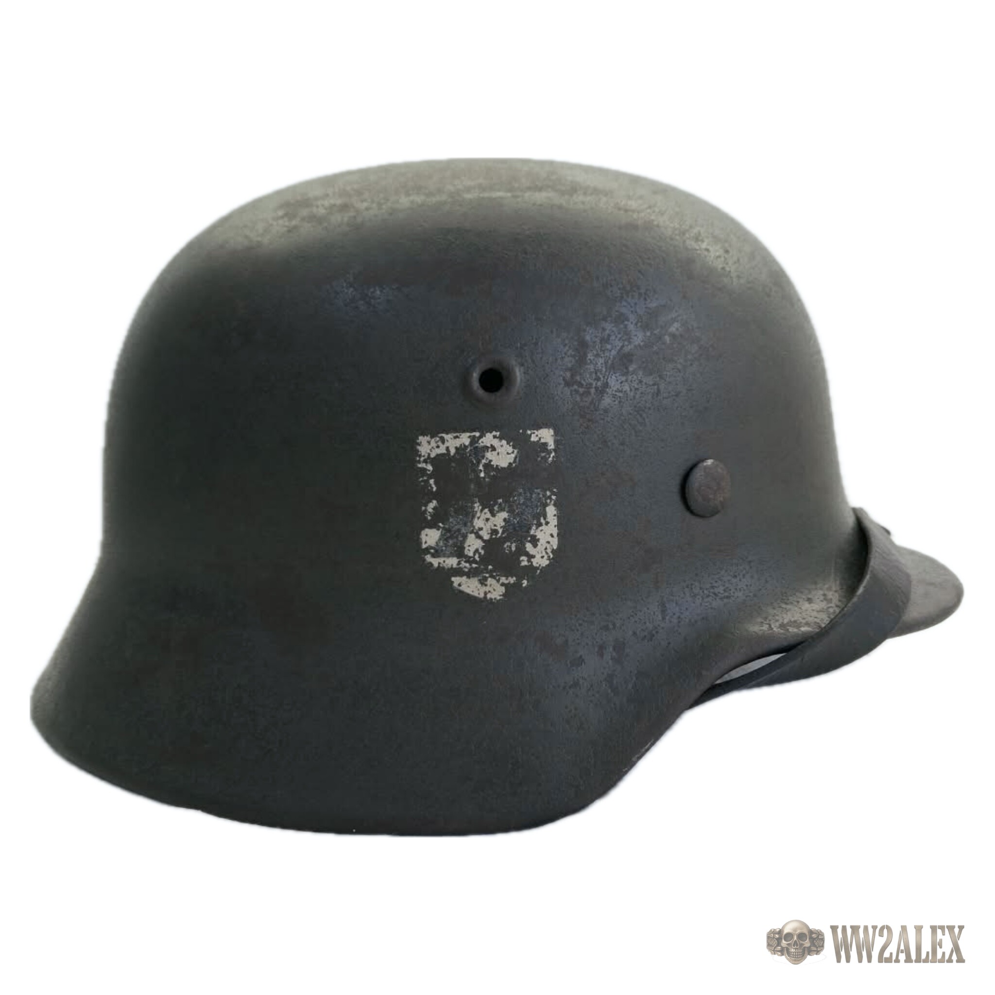 ORIGINAL GERMAN WW2 M40 HELMET - 5th SS DIVISION "WIKING"