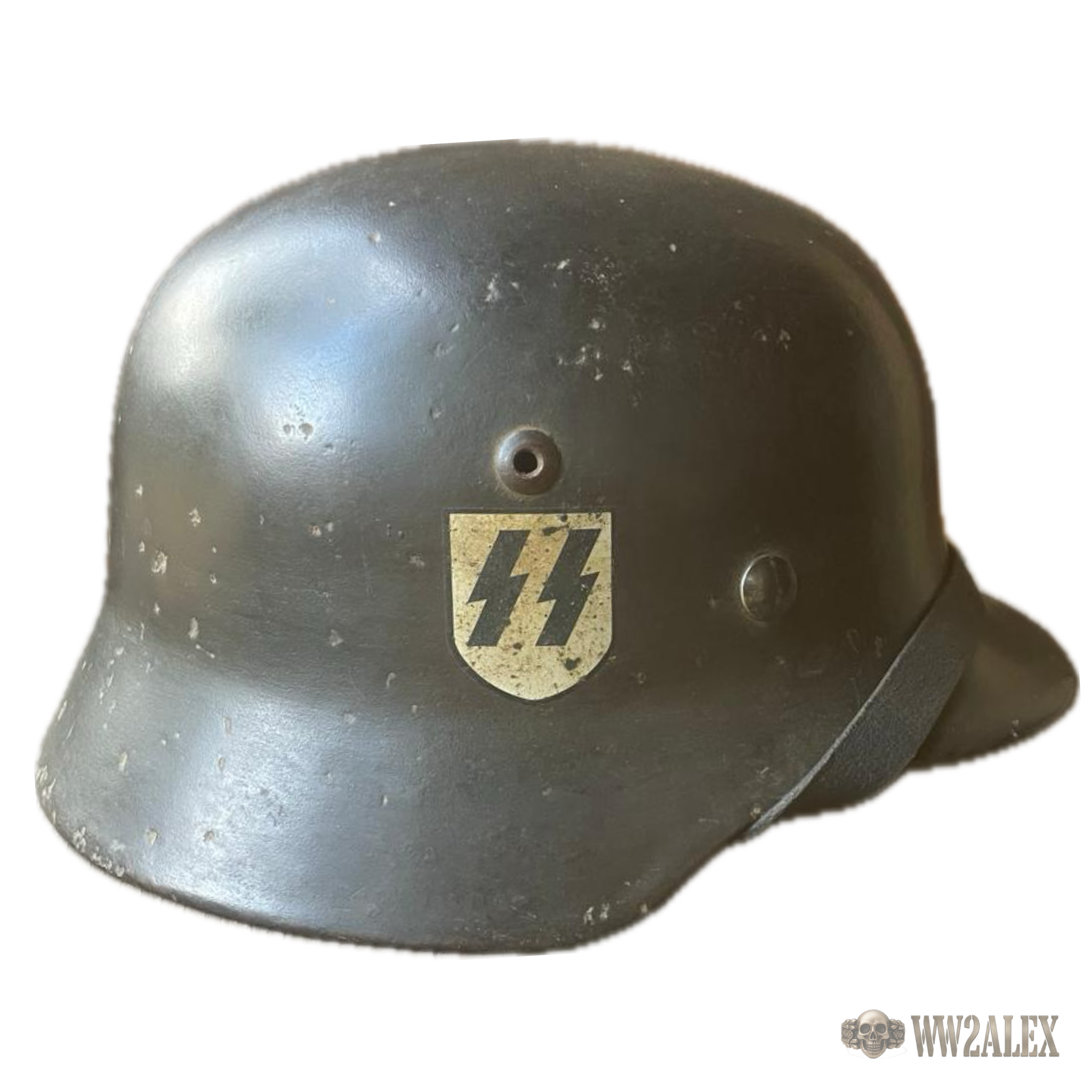 “Refurbished” WW2 Original German DD M35 SS helmet - Image 2