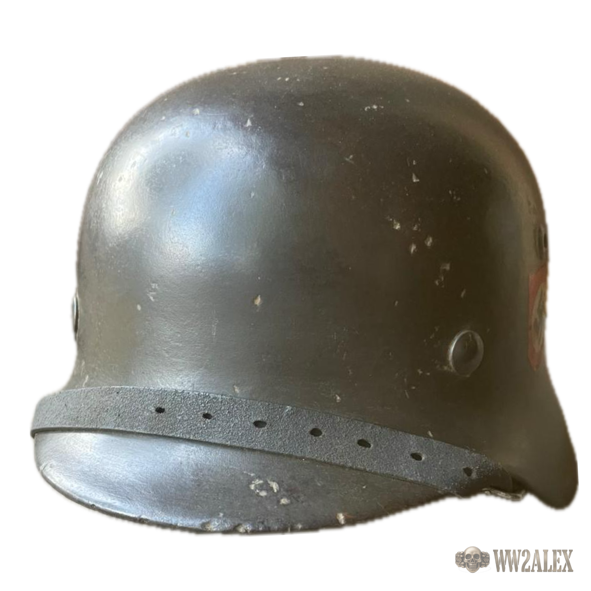 “Refurbished” WW2 Original German DD M35 SS helmet - Image 4